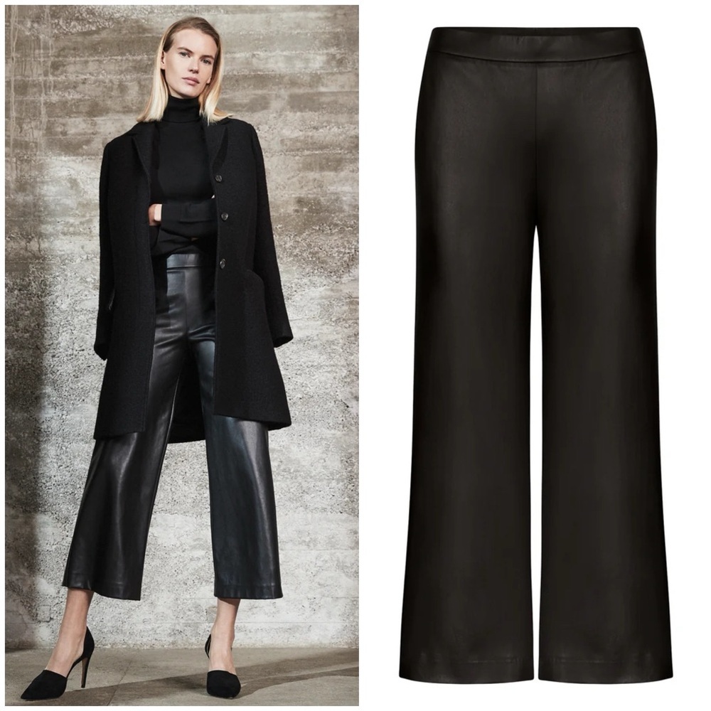 RAFFAELLO ROSSI - Palina Vegan Nappa leather Culotte Pant in Black. Size: 6/8